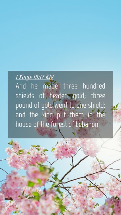 Picture 04 - 1 Kings 10:17 KJV Mobile Phone Wallpaper - And he made three hundred shields of beaten gold; - Mobile Bible Verse Wallpaper