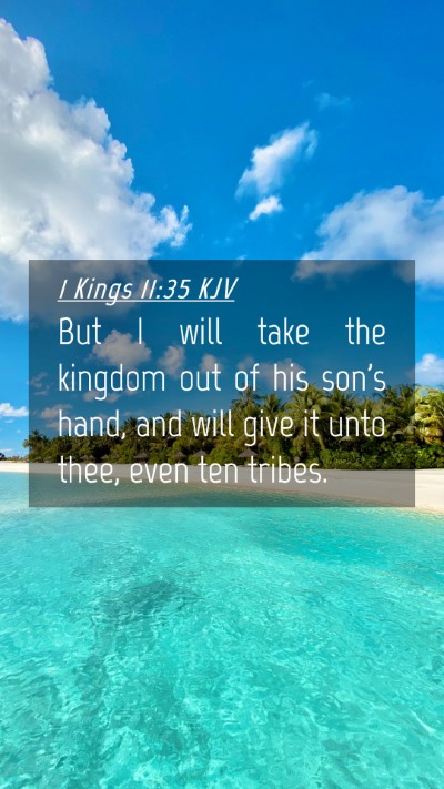Picture 04 - 1 Kings 11:35 KJV Mobile Phone Wallpaper - But I will take the kingdom out of his son's - Mobile Bible Verse Wallpaper