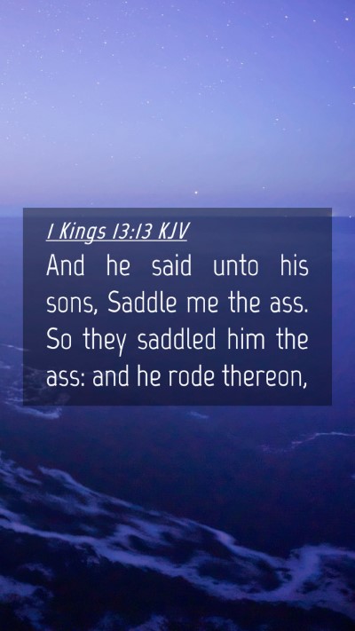 Picture 04 - 1 Kings 13:13 KJV Mobile Phone Wallpaper - And he said unto his sons, Saddle me the ass. So - Mobile Bible Verse Wallpaper