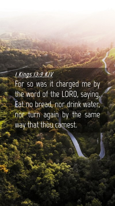 Picture 04 - 1 Kings 13:9 KJV Mobile Phone Wallpaper - For so was it charged me by the word of the LORD, - Mobile Bible Verse Wallpaper
