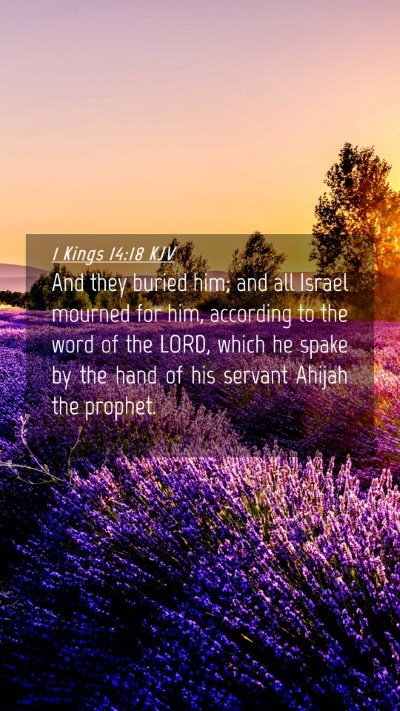 Picture 04 - 1 Kings 14:18 KJV Mobile Phone Wallpaper - And they buried him; and all Israel mourned for - Mobile Bible Verse Wallpaper