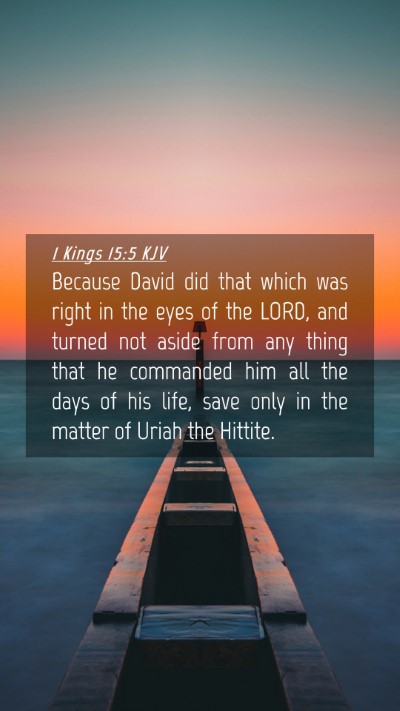 Picture 04 - 1 Kings 15:5 KJV Mobile Phone Wallpaper - Because David did that which was right in the - Mobile Bible Verse Wallpaper