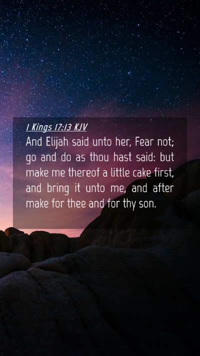 Picture 04 - 1 Kings 17:13 KJV Mobile Phone Wallpaper - And Elijah said unto her, Fear not; go and do as - Mobile Bible Verse Wallpaper
