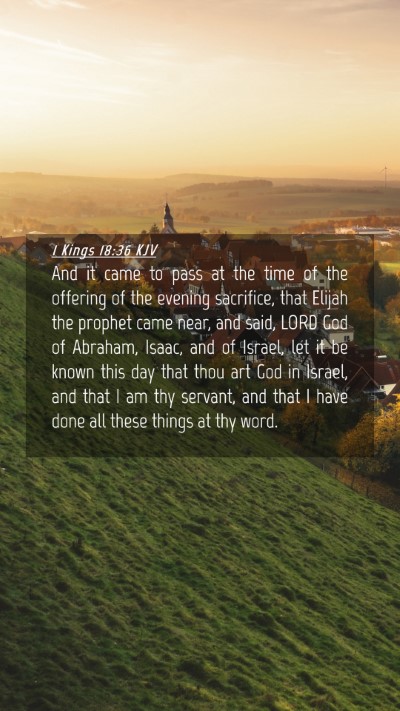 Picture 04 - 1 Kings 18:36 KJV Mobile Phone Wallpaper - And it came to pass at the time of the offering - Mobile Bible Verse Wallpaper