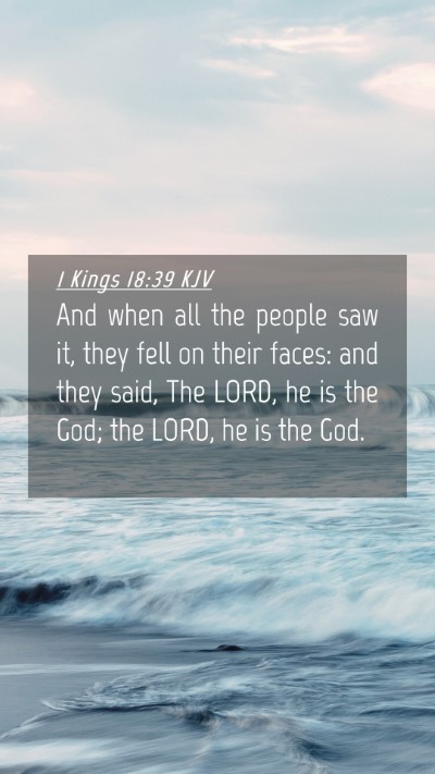 Picture 04 - 1 Kings 18:39 KJV Mobile Phone Wallpaper - And when all the people saw it, they fell on - Mobile Bible Verse Wallpaper