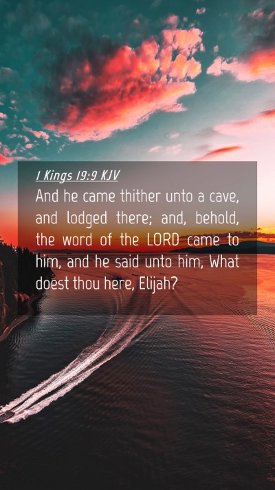 Picture 04 - 1 Kings 19:9 KJV Mobile Phone Wallpaper - And he came thither unto a cave, and lodged - Mobile Bible Verse Wallpaper