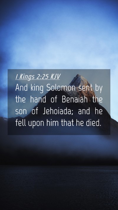 Picture 04 - 1 Kings 2:25 KJV Mobile Phone Wallpaper - And king Solomon sent by the hand of Benaiah the - Mobile Bible Verse Wallpaper