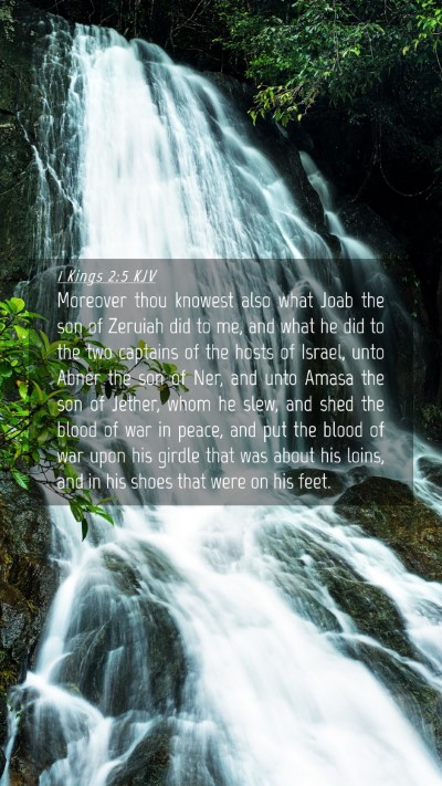 Picture 04 - 1 Kings 2:5 KJV Mobile Phone Wallpaper - Moreover thou knowest also what Joab the son of - Mobile Bible Verse Wallpaper