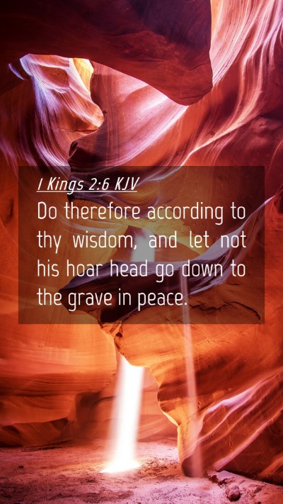 Picture 04 - 1 Kings 2:6 KJV Mobile Phone Wallpaper - Do therefore according to thy wisdom, and let not - Mobile Bible Verse Wallpaper