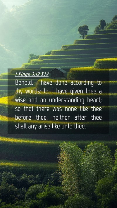 Picture 04 - 1 Kings 3:12 KJV Mobile Phone Wallpaper - Behold, I have done according to thy words: lo, I - Mobile Bible Verse Wallpaper