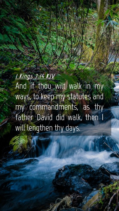 Picture 04 - 1 Kings 3:14 KJV Mobile Phone Wallpaper - And if thou wilt walk in my ways, to keep my - Mobile Bible Verse Wallpaper