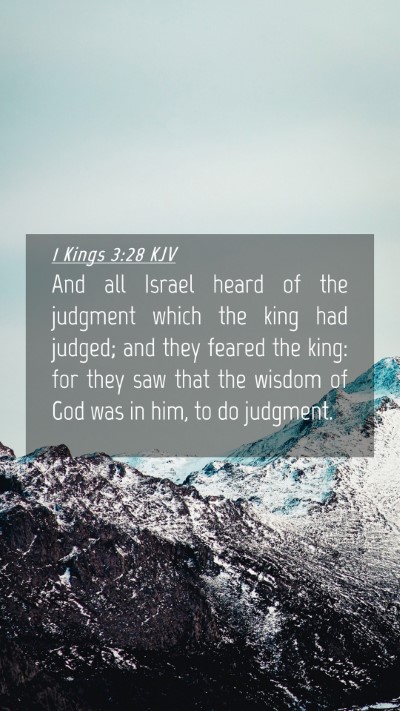 Picture 04 - 1 Kings 3:28 KJV Mobile Phone Wallpaper - And all Israel heard of the judgment which the - Mobile Bible Verse Wallpaper