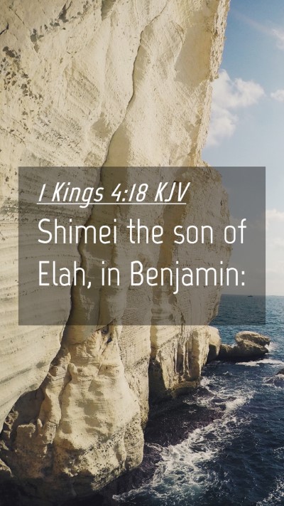 Picture 04 - 1 Kings 4:18 KJV Mobile Phone Wallpaper - Shimei the son of Elah, in - Mobile Bible Verse Wallpaper
