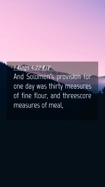 Picture 04 - 1 Kings 4:22 KJV Mobile Phone Wallpaper - And Solomon's provision for one day was thirty - Mobile Bible Verse Wallpaper