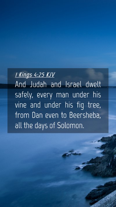 Picture 04 - 1 Kings 4:25 KJV Mobile Phone Wallpaper - And Judah and Israel dwelt safely, every man - Mobile Bible Verse Wallpaper