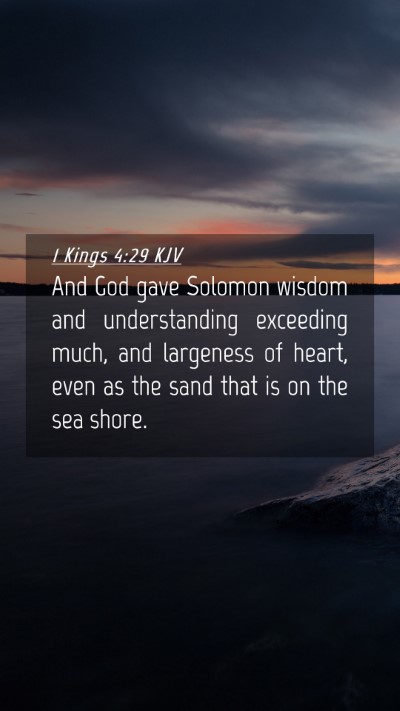 Picture 04 - 1 Kings 4:29 KJV Mobile Phone Wallpaper - And God gave Solomon wisdom and understanding - Mobile Bible Verse Wallpaper