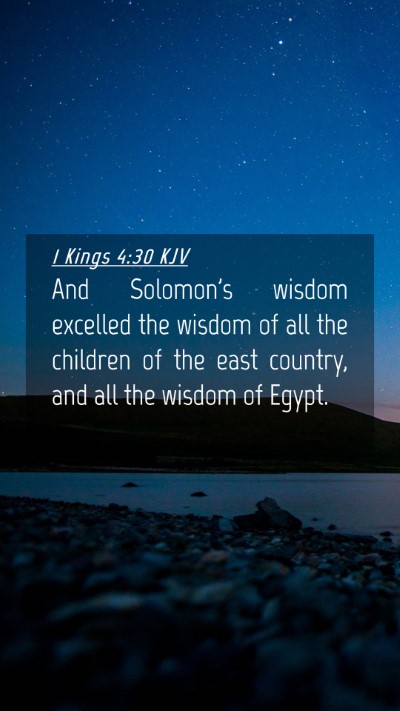 Picture 04 - 1 Kings 4:30 KJV Mobile Phone Wallpaper - And Solomon's wisdom excelled the wisdom of all - Mobile Bible Verse Wallpaper
