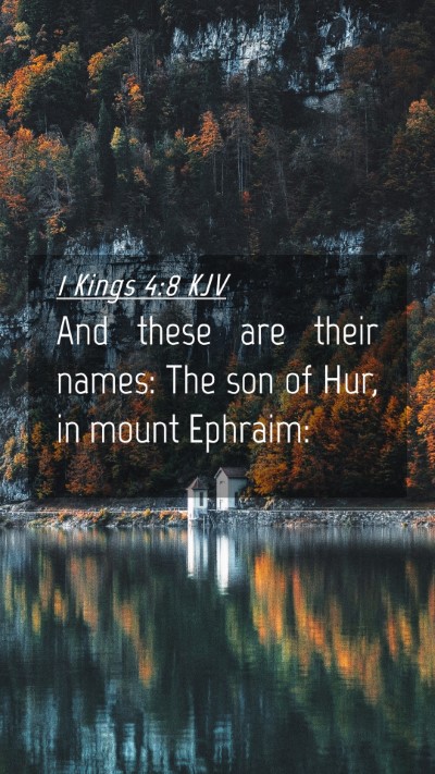 Picture 04 - 1 Kings 4:8 KJV Mobile Phone Wallpaper - And these are their names: The son of Hur, in - Mobile Bible Verse Wallpaper