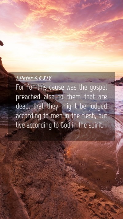 Picture 04 - 1 Peter 4:6 KJV Mobile Phone Wallpaper - For for this cause was the gospel preached also - Mobile Bible Verse Wallpaper