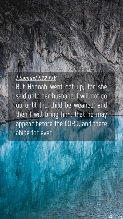 Picture 04 - 1 Samuel 1:22 KJV Mobile Phone Wallpaper - But Hannah went not up; for she said unto her - Mobile Bible Verse Wallpaper
