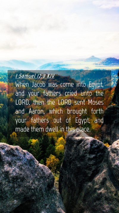 Picture 04 - 1 Samuel 12:8 KJV Mobile Phone Wallpaper - When Jacob was come into Egypt, and your fathers - Mobile Bible Verse Wallpaper