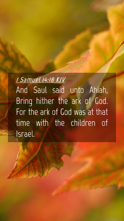 Picture 04 - 1 Samuel 14:18 KJV Mobile Phone Wallpaper - And Saul said unto Ahiah, Bring hither the ark of - Mobile Bible Verse Wallpaper