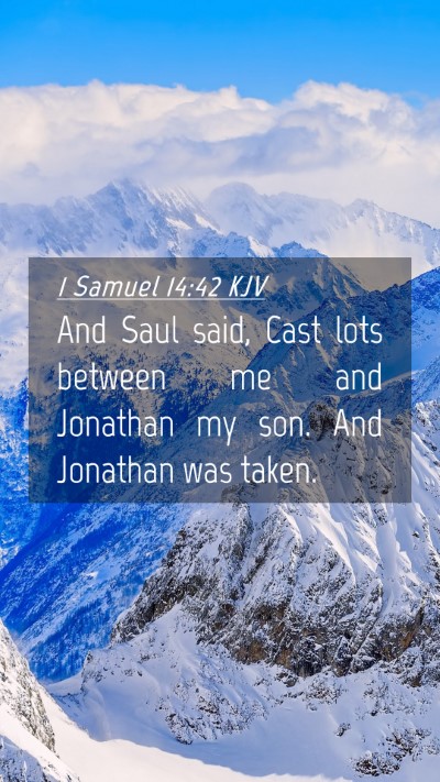 Picture 04 - 1 Samuel 14:42 KJV Mobile Phone Wallpaper - And Saul said, Cast lots between me and Jonathan - Mobile Bible Verse Wallpaper