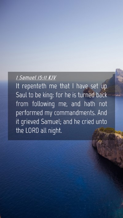 Picture 04 - 1 Samuel 15:11 KJV Mobile Phone Wallpaper - It repenteth me that I have set up Saul to be - Mobile Bible Verse Wallpaper