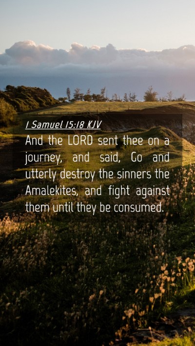 Picture 04 - 1 Samuel 15:18 KJV Mobile Phone Wallpaper - And the LORD sent thee on a journey, and said, Go - Mobile Bible Verse Wallpaper