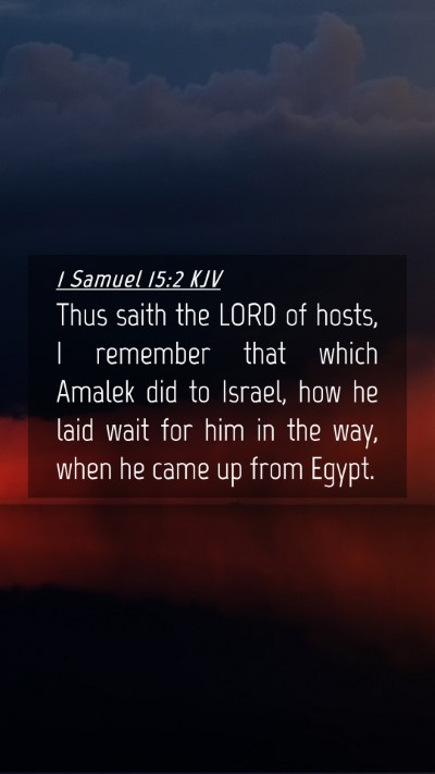 Picture 04 - 1 Samuel 15:2 KJV Mobile Phone Wallpaper - Thus saith the LORD of hosts, I remember that - Mobile Bible Verse Wallpaper