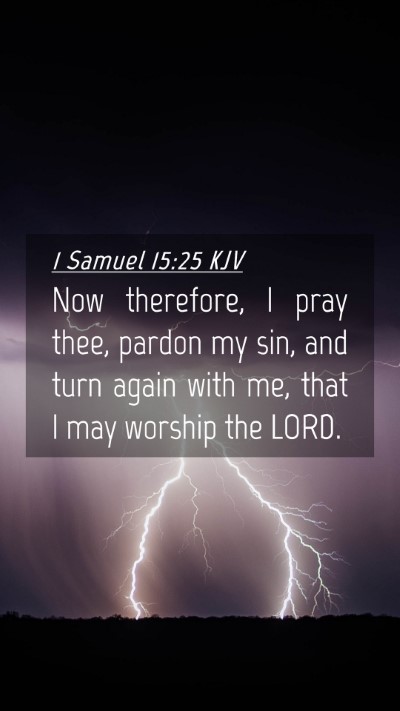 Picture 04 - 1 Samuel 15:25 KJV Mobile Phone Wallpaper - Now therefore, I pray thee, pardon my sin, and - Mobile Bible Verse Wallpaper
