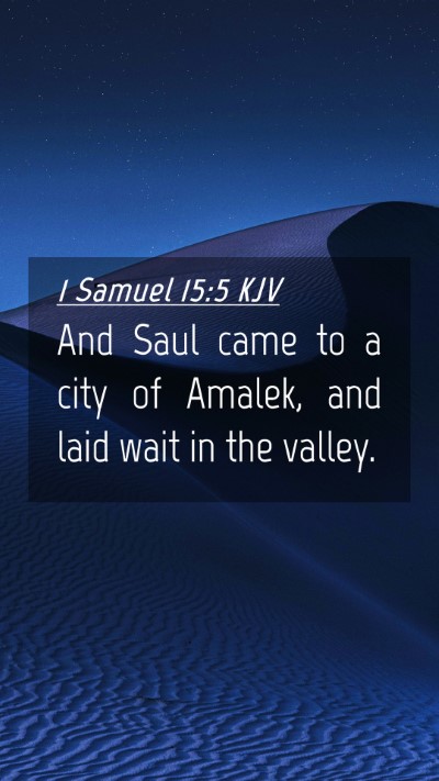 Picture 04 - 1 Samuel 15:5 KJV Mobile Phone Wallpaper - And Saul came to a city of Amalek, and laid wait - Mobile Bible Verse Wallpaper