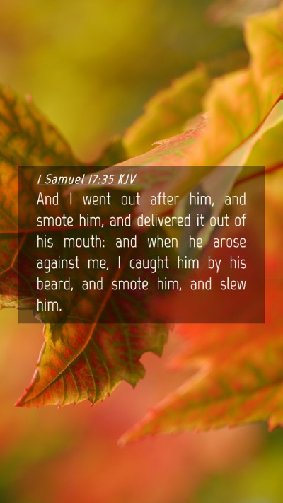 Picture 04 - 1 Samuel 17:35 KJV Mobile Phone Wallpaper - And I went out after him, and smote him, and - Mobile Bible Verse Wallpaper