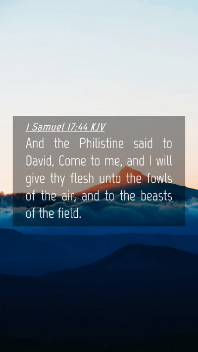 Picture 04 - 1 Samuel 17:44 KJV Mobile Phone Wallpaper - And the Philistine said to David, Come to me, and - Mobile Bible Verse Wallpaper