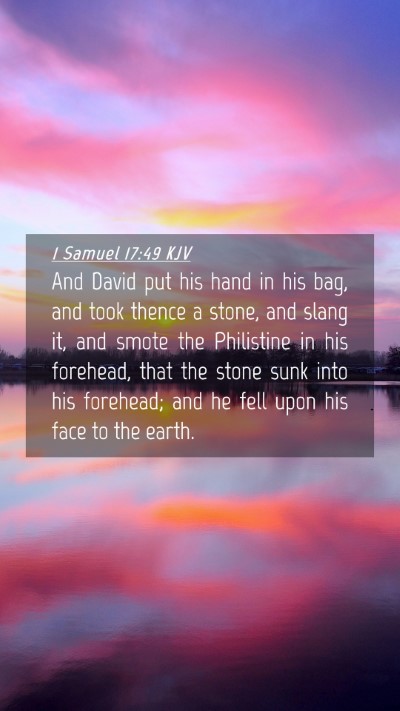 Picture 04 - 1 Samuel 17:49 KJV Mobile Phone Wallpaper - And David put his hand in his bag, and took - Mobile Bible Verse Wallpaper