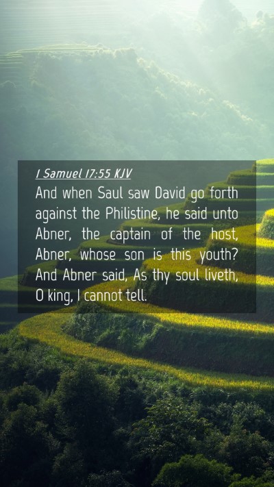 Picture 04 - 1 Samuel 17:55 KJV Mobile Phone Wallpaper - And when Saul saw David go forth against the - Mobile Bible Verse Wallpaper