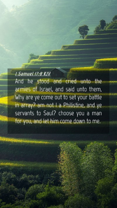Picture 04 - 1 Samuel 17:8 KJV Mobile Phone Wallpaper - And he stood and cried unto the armies of Israel, - Mobile Bible Verse Wallpaper