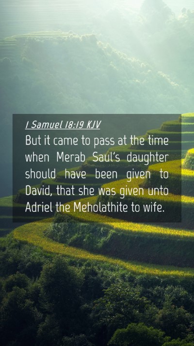 Picture 04 - 1 Samuel 18:19 KJV Mobile Phone Wallpaper - But it came to pass at the time when Merab Saul's - Mobile Bible Verse Wallpaper