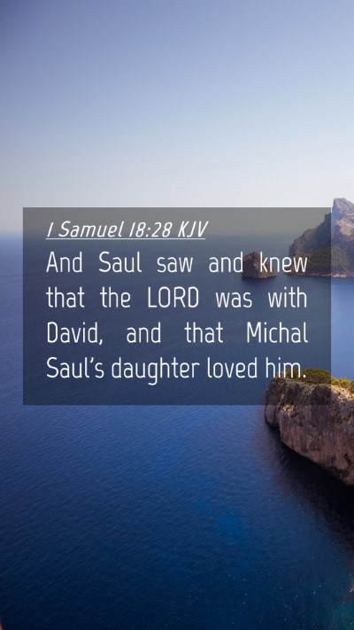 Picture 04 - 1 Samuel 18:28 KJV Mobile Phone Wallpaper - And Saul saw and knew that the LORD was with - Mobile Bible Verse Wallpaper