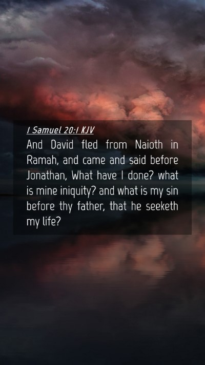 Picture 04 - 1 Samuel 20:1 KJV Mobile Phone Wallpaper - And David fled from Naioth in Ramah, and came and - Mobile Bible Verse Wallpaper