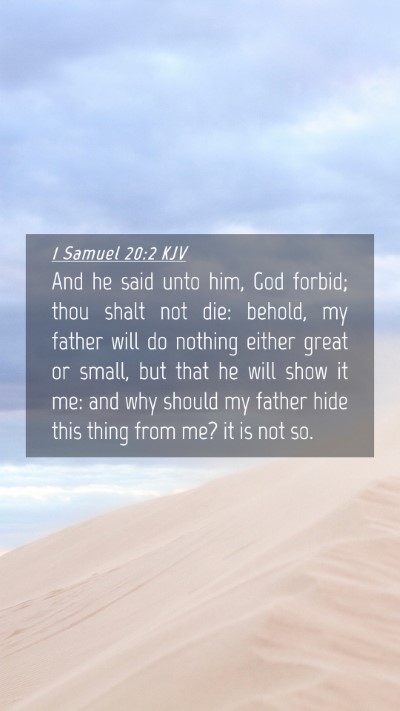 Picture 04 - 1 Samuel 20:2 KJV Mobile Phone Wallpaper - And he said unto him, God forbid; thou shalt not - Mobile Bible Verse Wallpaper