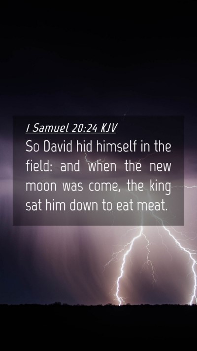 Picture 04 - 1 Samuel 20:24 KJV Mobile Phone Wallpaper - So David hid himself in the field: and when the - Mobile Bible Verse Wallpaper