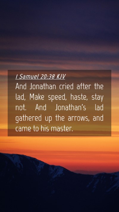 Picture 04 - 1 Samuel 20:38 KJV Mobile Phone Wallpaper - And Jonathan cried after the lad, Make speed, - Mobile Bible Verse Wallpaper