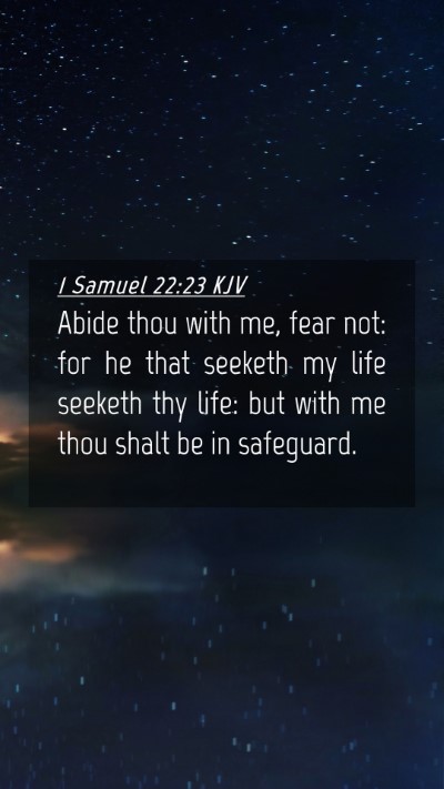 Picture 04 - 1 Samuel 22:23 KJV Mobile Phone Wallpaper - Abide thou with me, fear not: for he that seeketh - Mobile Bible Verse Wallpaper