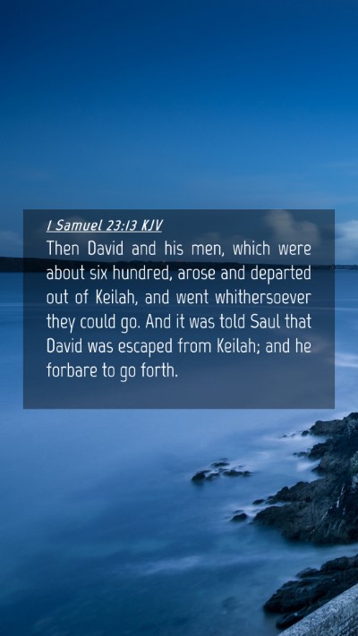 Picture 04 - 1 Samuel 23:13 KJV Mobile Phone Wallpaper - Then David and his men, which were about six - Mobile Bible Verse Wallpaper