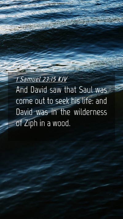 Picture 04 - 1 Samuel 23:15 KJV Mobile Phone Wallpaper - And David saw that Saul was come out to seek his - Mobile Bible Verse Wallpaper