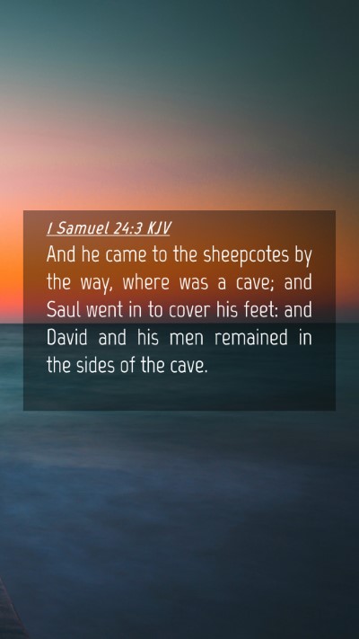 Picture 04 - 1 Samuel 24:3 KJV Mobile Phone Wallpaper - And he came to the sheepcotes by the way, where - Mobile Bible Verse Wallpaper