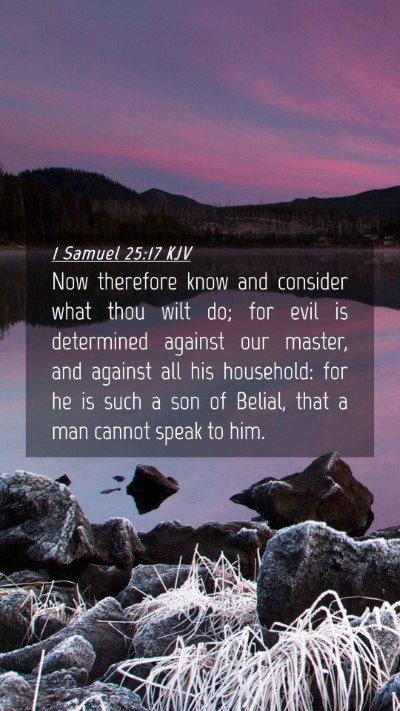 Picture 04 - 1 Samuel 25:17 KJV Mobile Phone Wallpaper - Now therefore know and consider what thou wilt - Mobile Bible Verse Wallpaper