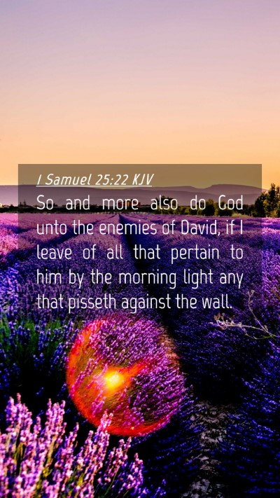 Picture 04 - 1 Samuel 25:22 KJV Mobile Phone Wallpaper - So and more also do God unto the enemies of - Mobile Bible Verse Wallpaper