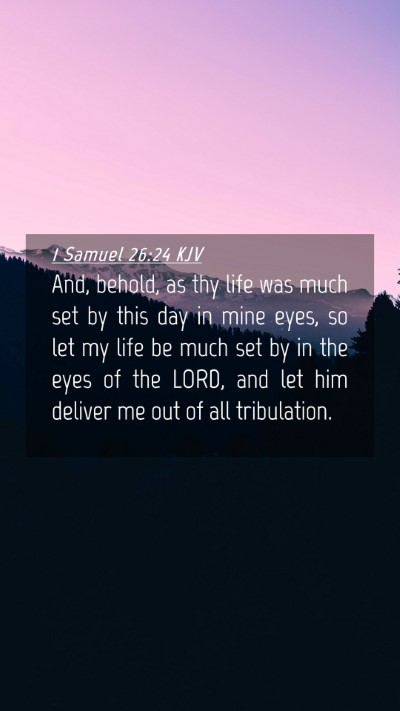 Picture 04 - 1 Samuel 26:24 KJV Mobile Phone Wallpaper - And, behold, as thy life was much set by this day - Mobile Bible Verse Wallpaper